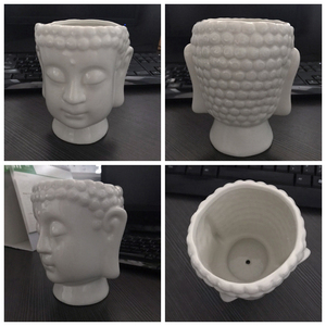 Estatua de Cabeza de <span class=keywords><strong>Buda</strong></span> para decoración del hogar, <span class=keywords><strong>maceta</strong></span> de plantas suculentas, macetas, florero de cerámica, suministros de jardinería de escritorio - Product Image 6