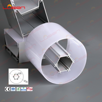 LS-193 12.5mm Tube rond LED profilé en aluminium 60*60mm pour Double bande lumineuse avec dissipateur de chaleur Application et Service de coupe