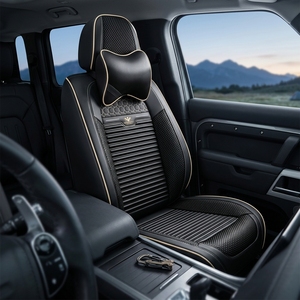Funda de Asiento de Coche de Cuero Duradera, Juego Completo Universal para Todas las Estaciones, Funda Protectora Deportiva para Asientos de Coche de Cinco Plazas - Product Image 3