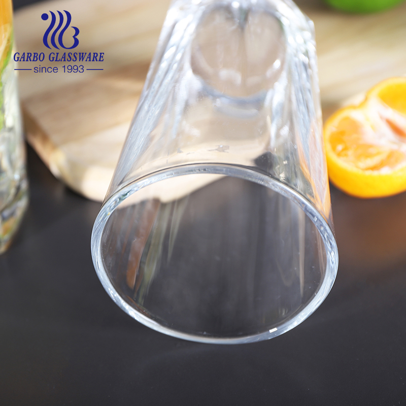 Machine Pressed Stock Sodalime Glassware Pentagon Shape 200ml Water Glass Tumbler Classical Style Juice7oz Glass Cup