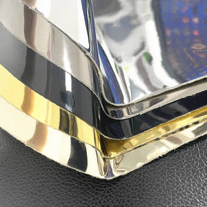 <span class=keywords><strong>Specchio</strong></span> lucido 0.8mm tessuto metallico Rexine artificiale finto sintetico vernice TPU cuoio per scarpe borse - Product Image 3