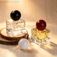 Huile de parfum de marque de créateur, flacon de parfum de luxe 50 ml, bouchon carré, impression de logo, boîte d'emballage, 100 pièces