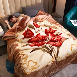 Mùa đông dày sang trọng chăn cho giường đôi ấm áp nặng Fluffy hoa mềm in ném chăn.