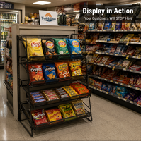 Présentoir à collations en fil métallique sur mesure pour comptoir, étagère à bonbons à plusieurs niveaux pour les achats rapides en magasin de proximité et à la station-service