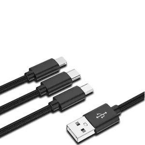 ขายส่งสายชาร์จ 3 in 1 สาย USB หลายสาย Micro USB ประเภท c สากล 3 in 1 สาย USB