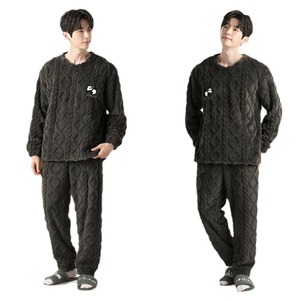 Directo de fábrica Sección gruesa acolchada de invierno de <span class=keywords><strong>pijamas</strong></span> de <span class=keywords><strong>hombre</strong></span> Cómodo Ocio Cálido Coral Fleece Ropa para el hogar - Product Image 6
