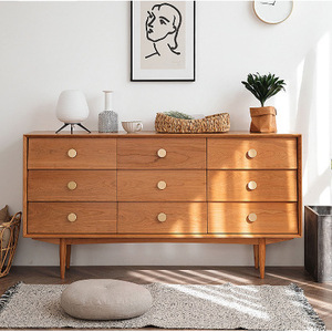 Commode en bois massif 1,6x0,4x0,85m, style scandinave, armoire de rangement autoportante, utilisation chambre et salon - Product Image 4