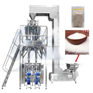Şeker otomatik granül tuz dikey dolum pirinç gıda tozu makineleri paslanmaz çelik poşet paketleme makinesi