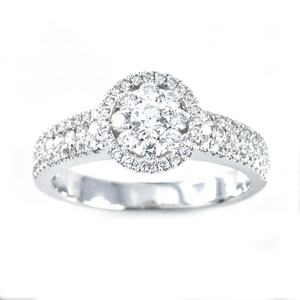 Anillos de Oro Sólido de 18K Franceses con Micro Pavé de Diamantes, Joyería de Compromiso Natural de Alta Gama para Bodas, Estilo Moderno - Product Image 1