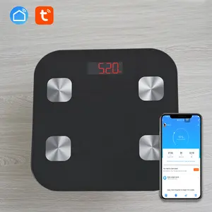 Hot selling meter app human body elements digital bathroom weight fat scale with tuya app
