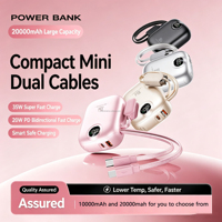Nouvelle mini batterie externe électronique 10000 mAh, mince et portable, avec câble USB-C, Powerbanks 10000 mAh