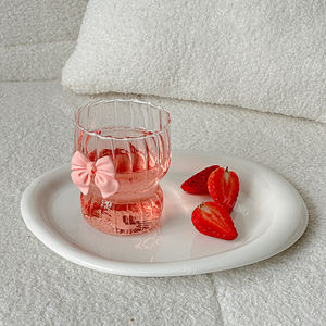 كوب زجاجي من البوروسيليكات العالي بتصميم فيونكة وردية مقاوم للحرارة للشاي والقهوة - Product Image 5