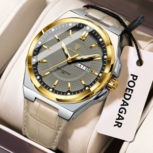 นาฬิกาข้อมือผู้ชาย Poedagar 896 รุ่นหรูหรา สปอร์ต เรืองแสง ควอตซ์ สายหนัง กันน้ำ - Product Image 1