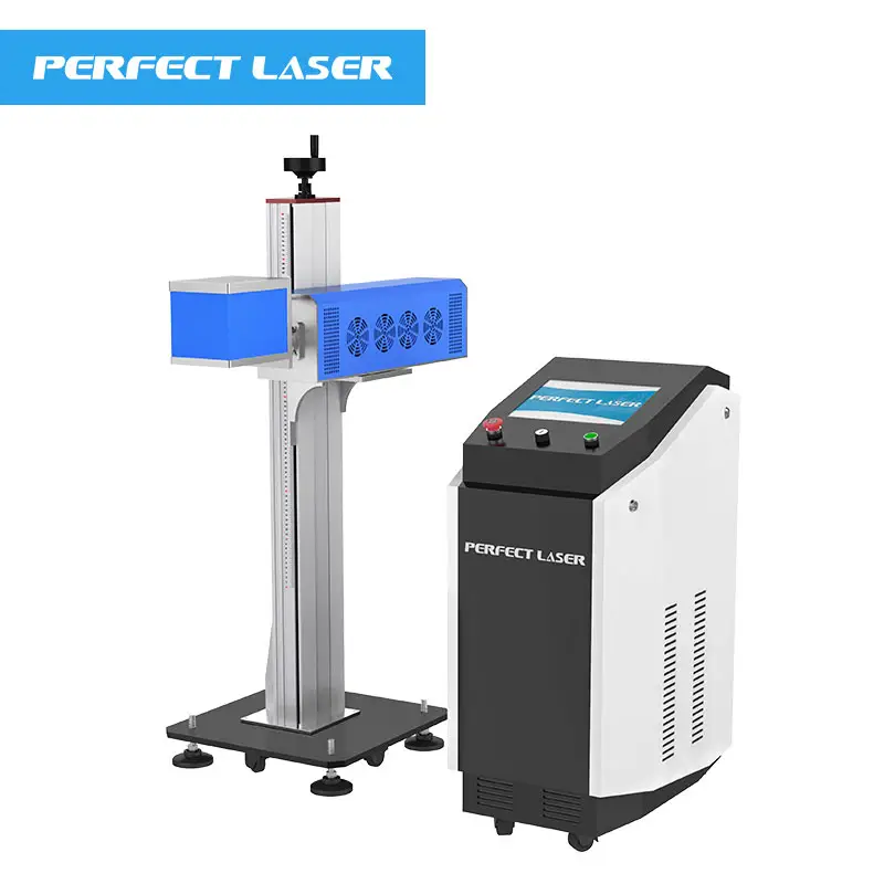 Hoàn hảo laser-tự động tập trung trực tuyến bay CO2 Laser đánh dấu Máy khắc máy cho dây chuyền sản xuất cáp nhựa PVC