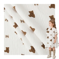 XNZTEX JURAVICHY JF2580 Maßgefertigter Hochwertiger Bubble-Woven Doppellagiger Bedruckter Musselin-Babystoff für Mädchen & Jungen Windeln