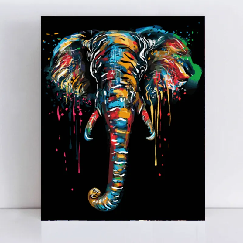 40X50cm nokta indirim büyük promosyon fil hayvan DIY boyama numaraları yağlı boya kitleri tarafından Handpainted