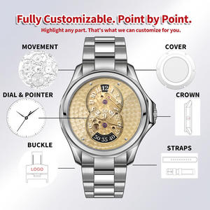 นาฬิกาข้อมือแบบจักรกลอัตโนมัติ OEM รุ่นสั่งทำพิเศษ พร้อมฟังก์ชั่น Jumping Hours ขนาด 42 มม. ตัวเรือนสแตนเลส กระจกแซฟไฟร์ ดีไซน์โดดเด่น - Product Image 2