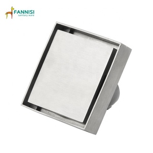 New Arrival Stainless Steel Square Shower <strong>Floor</strong> <strong>Drain</strong> with Tile <strong>Insert</strong> <strong>Invisible</strong> Grate Cover Strainer Brushed Bathroom Drainer - Product Image 2