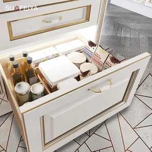 Sofeyia Armoires de cuisine modulaires classiques en bois de chêne blanc Rangement à tirette prêt à assembler avec robinet et charnière Accessoires - Product Image 5
