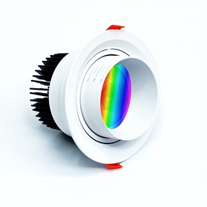 12V/24V <span class=keywords><strong>COB</strong></span> DMX512 RGB/RGBW/rgbww 5 dây 25W 15-60 ° có thể điều chỉnh ánh sáng góc DMX <span class=keywords><strong>LED</strong></span> thông minh downlights <span class=keywords><strong>LED</strong></span> trần ánh sáng tại chỗ ánh sáng - Product Image 1