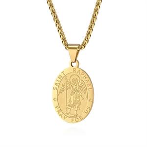 Collar con Colgante de Medalla de San Miguel en Acero Inoxidable Chapado en Oro de 18k, Joyería Clásica de Moda <span class=keywords><strong>Atila</strong></span> AD-0028, Venta al Por Mayor - Product Image 6