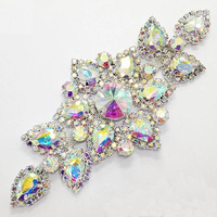 Applique en strass en gros, patch en cristal brodé, ceinture de mariée, bijoux en cristal, appliques de mariage MYGAP002-1