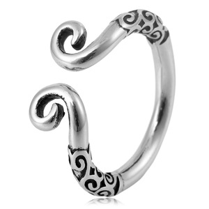 yunnique Stainless Steel Open <b>Ring</b> Silver Geometric Design Unisex Jewelry Gift - Product Image 1