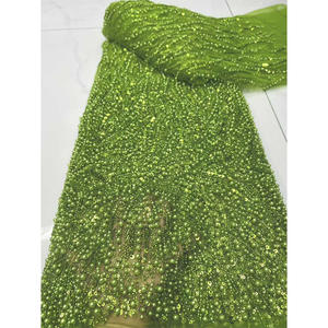 Noir brodé autriche 2024 perles lourdes de haute qualité paillettes <span class=keywords><strong>Net</strong></span> dentelle tissu matériel pour robe - Product Image 3