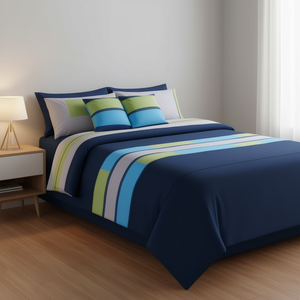 Couette simple Kevin en coton rayé, toutes saisons, pour la maison, taille individuelle, style moderne - Product Image 2