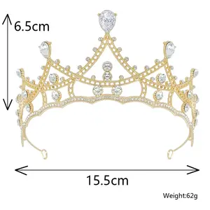 Baroque Style Wedding Hair Accessories Bridal Queen Pageant Rhinestone Crown Adult Princess Tiara For Party Gift