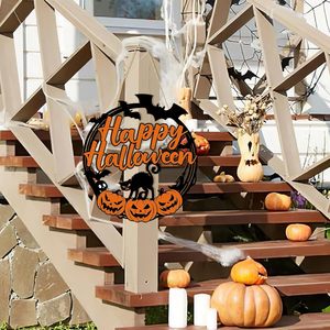 Prix d'usine – Décoration de porte d'Halloween – Joyeux Halloween – Chat noir et <span class=keywords><strong>citrouille</strong></span> – Décoration murale en bois pour fête - Product Image 3