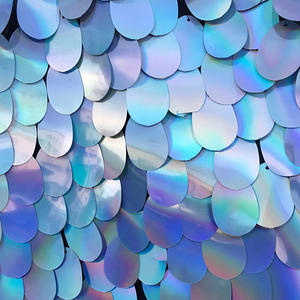 럭셔리 들러리 원피스 천 큰 40mm 타원형 모양 인어 블랙 오일 컬러 스팽글 원단 - Product Image 4