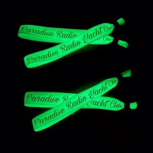 Factory Wholesale Short <b>Lanyard</b> Custom logo Fabric Glow in Dark Wristband - Product Image 4