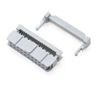 Conector Hembra IDC de 2.54mm, 6/8/10/12/14/16/18/20/24/26/30/34/40/44/50/64 Pines, Color Gris, para Cable Plano con Paso de 1.27mm