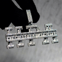 Pendentif Hip Hop lettre personnalisé brillant pour hommes rappeur VVS1 Moissanite chaîne charme HPA Flash pendentif glacé