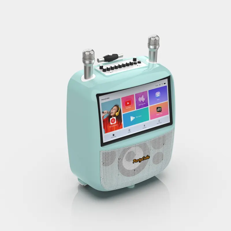 Riotouch Mini Multicolor 15.6 Inch Karaoke Machine Met Touchscreen En Wifi Rgb DC Aangedreven Combinatie Gebruik Voor Familie Feest