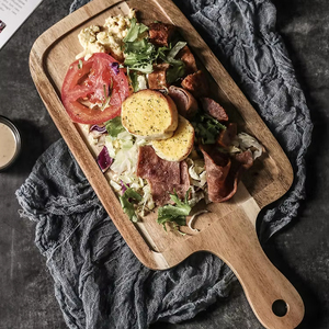 Planche à découper en bois d'acacia avec poignée, vente chaude en usine, pour la cuisine, plateaux à fromage et à nourriture, plats de <span class=keywords><strong>charcuterie</strong></span> - Product Image 2