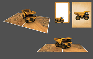 3D Pop up <b>Card</b> Giant Mining Dump Truck on Dirt Road Birthday Greeting <b>Card</b> Amazing Paper Craft Gift for Construction Fans - Product Image 5