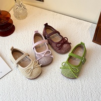 Chaussures en cuir style coréen Elsa Princess, chaussures de cérémonie scintillantes pour petites filles