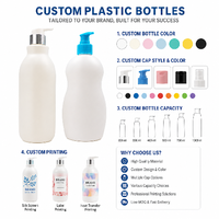 Bouteilles à pompe vides de grande capacité de 750 ml, en PET et PE, contenants de recharge pour shampoing, gel douche, lotion corporelle et huile essentielle