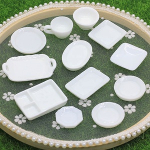 Jouets de cuisine pour maison de poupée, plateaux, assiettes, mini-aliments, vaisselle blanche, accessoires miniatures pour maison de poupée - Product Image 5
