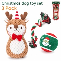 Jouet en peluche doux et couineur sur le thème de Noël, personnalisé, écologique et mignon, avec balle en corde, pour chiens et chats