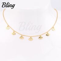 BLING minimaliste turc oeil conception émail zircon pierre charme collier turc en gros 925 bijoux en argent sterling