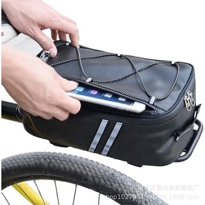 Sac de selle de vélo multifonctionnel 8L pratique PU étanche <span class=keywords><strong>porte</strong></span>-bagages valise taille personnalisable sac de rangement d'équitation - Product Image 4