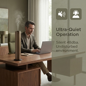 Difuser Nebulizing Mini Senyap Kontrol Jarak Jauh via Aplikasi Konstruksi Logam Kebisingan Rendah 45dB Dukungan Bahasa Prancis Daya AC/USB/Type-C - Product Image 4