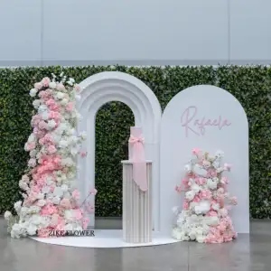 Per il suo rosa arco fiore all'aperto sfondo di compleanno matrimonio, floreale Runner da tavolo da sposa decorazione ad arco arredo all'aperto