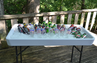 Table de refroidisseur de glace de bac à glace de fête pliable sans assemblage pour barbecue de camping