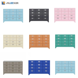 מודרני צד חדר שינה מגרות מתכת סלון 12 דלת ארון תיוק כחול סט - Product Image 2