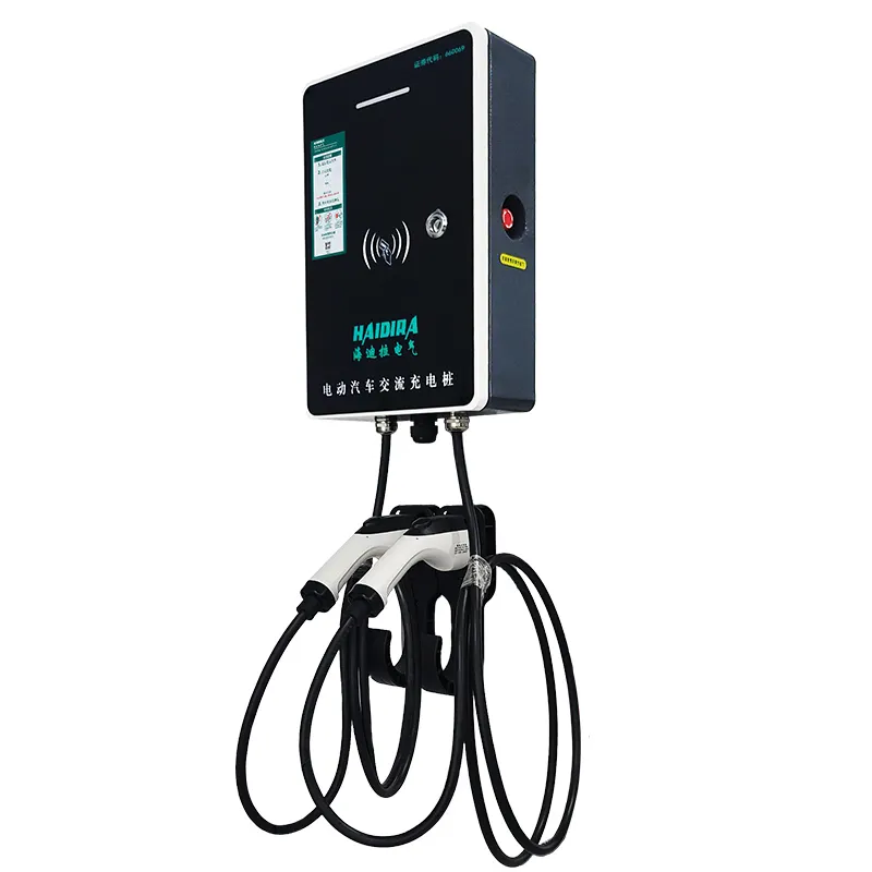 Carregador de parede para veículos elétricos HAIDIRA Level 2 EV 7KW/14KW com plugue Type1 ou Type2 estação de carregamento montada na parede