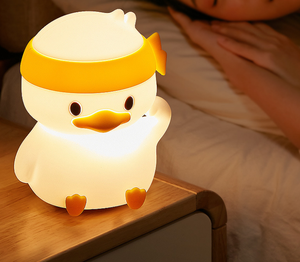 <b>USB</b> Rechargeable Silicone Duck Night <b>Light</b> RGB Tap Control <b>LED</b> Lamp for Kids Bedroom Bedside Decor - Product Image 3